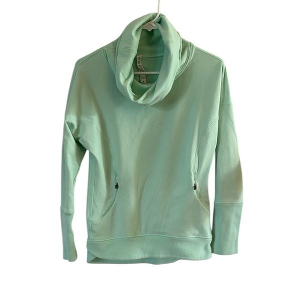 Lululemon Mint Green Cowl Neck Run Rest Day Pullover Size 4 - Picture 1 of 5